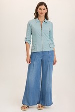 XCVI WEARABLES WEXEL STRETCH POPLIN FITTED CA...