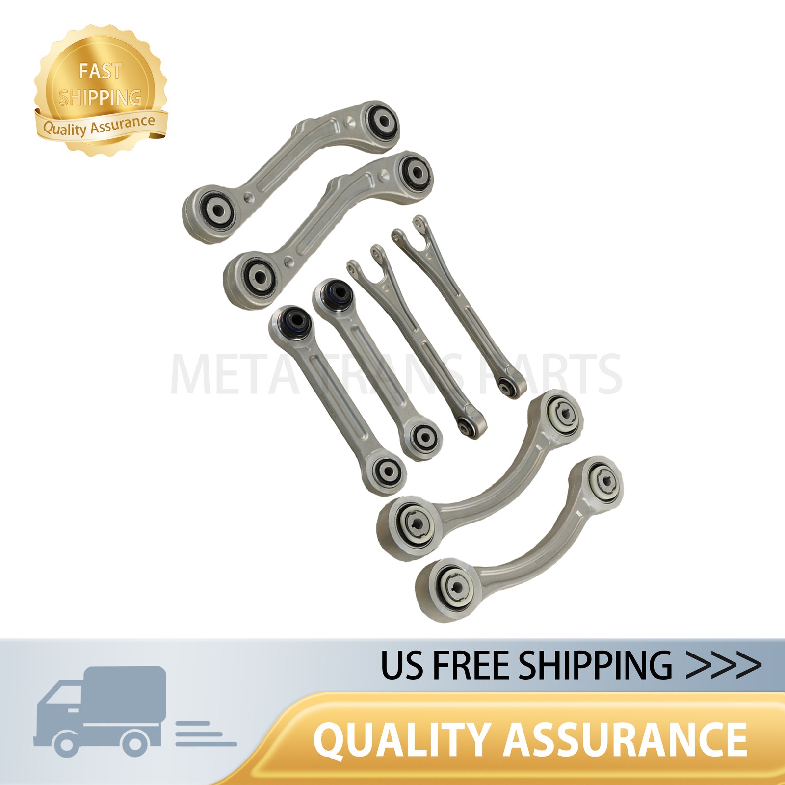 8PCS Fit Maserati Ghibli Quattroporte 14-16 Rear Suspension Control Arm Set