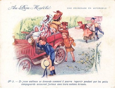 CHROME #FG55465 AU BON MARCHE CAR RIDE TACOT 16X12 CM