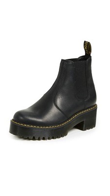 Dr. Martens Women's Rometty Chelsea Boot, Black Burnished Wyoming, 9 