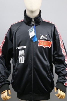 ASICS SISLEY Volley Killer Loop Citifin RARE Vintage Black Zip Jacket Mens Sz XL