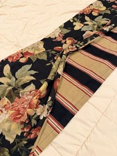 Waverly Home Classics Valance Black Floral fruit Stripe Petticoat 76 x 17.5