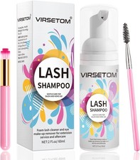Lash Shampoo for Lash Extensions, Eyelash Extension Cleanser 60ml + Rinse Bot...
