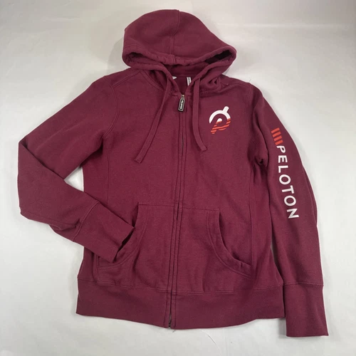 VETEMENTS Felpa con cappuccio Peloton donna S rossa zip ciclismo bici allenamento palestra corsa