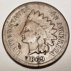 1869 P Indian Head Cent Penny  *VG DETAILS - VERY GOOD DETAILS*