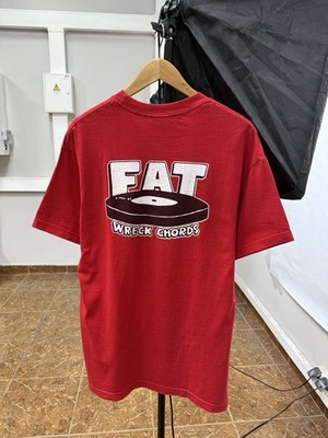 🇺🇸 Vtg 90s FAT Wreck Chords Punk Rock USA Label T-Shirt NOFX