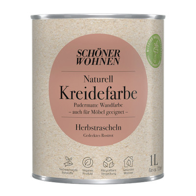 1L Schöner Wohnen Naturell Kreidefarbe Herbstrascheln, Gedecktes Rostrot