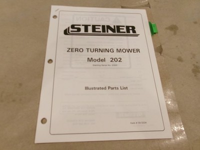 STEINER ZERO TURNING MOWER MODEL 202 ILLUSTRATED PARTS LIST | eBay