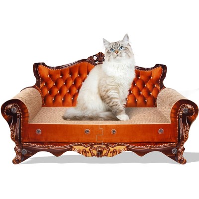 Sofa Shaped Scratching Couch,Thick Scratching Cardboard, Lounge Bed for Indoo...