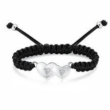 Double Heart Cremation Bracelet for Ashes for Women Stainless Steel Pendant - 01