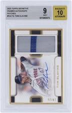 Tom Glavine Mets Signed 2023 Topps Definitive Framed #FAC-TG 14/25 BGS 9/10 Card