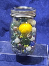 HUGE Lot 118 VINTAGE Marbles Mixed Sizes, Large 35mm  Ball Mason Jar