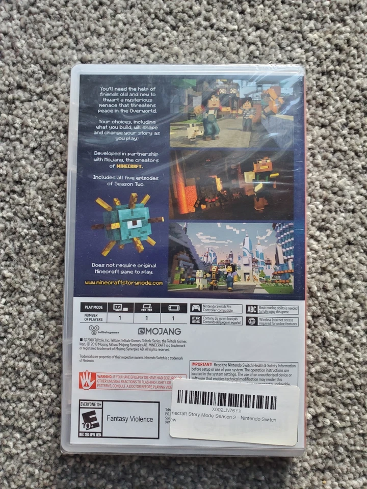 Minecraft Story Mode Season Two 2 (Nintendo Switch, 2018) US Game Sealed New - Image 2 of 2