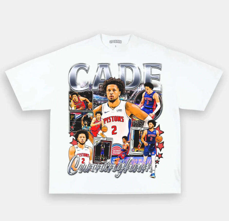 Cade Cunningham Graphic T Shirt 100% Cotton Basketball Star Tee