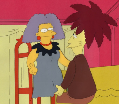 THE SIMPSONS Sideshow Bob and Selma animation cel - cell from Season 3!