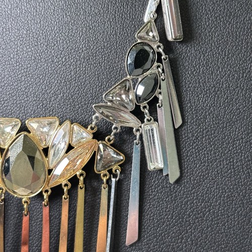 SWAROVSKI Airy 3 Tri Colour Dangle Crystal Stones Necklace Statement Waterfall - Picture 7 of 15