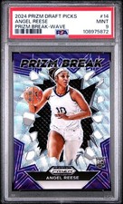2024 Prizm Draft Picks Angel Reese #14 Prizm Break Purple Wave PSA 9 16/99 Sky