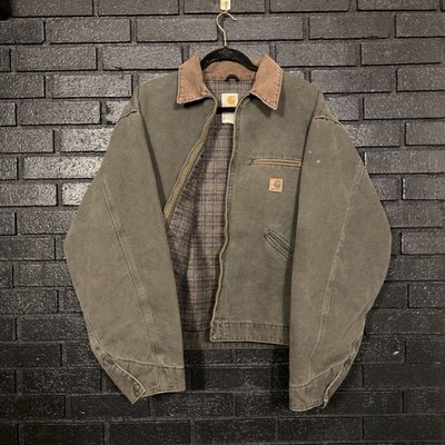 Vintage J97 MOS Green Blanket Lined Carhartt Detroit Jacket Size XXL Rare