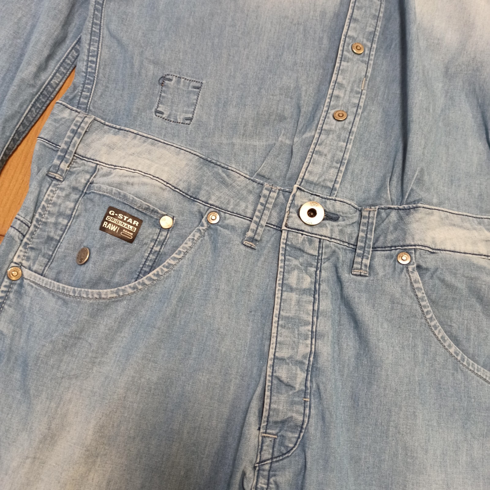 G-Star RAW Womens Denim Jumpsuit Size L Thin Jeans Arc-3D-Boiler-Suit Overalls image 6