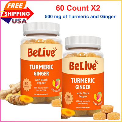Turmeric Curcumin  with Ginger & Black Pepper 500mg Gummy Joint Health 2-Pack