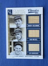 2014 Panini Classics Heilmann Meusel Leo Durocher Triple Bat Jersey Relic 57/99