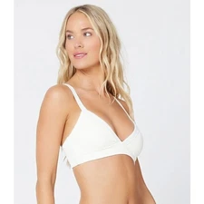 L*Space Vera Bikini Top in Cream Size Medium NWT Ribbed