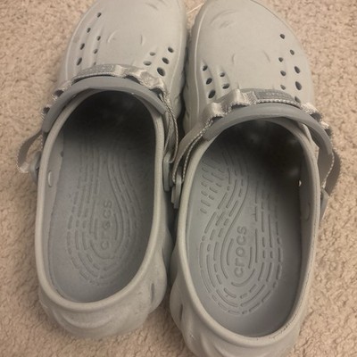 Crocs Echo Men s Gray Slip-On Clog Shoes Plastic Upper Logo Size 11.5