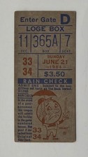 June 21st 1964 Jim Bunning Perfect Game Ticket Phillies Mets Shea Stadium EXC June 21st 1964 Jim Bunning Perfect Game Ticket Phillies Mets Shea Stadium EXC