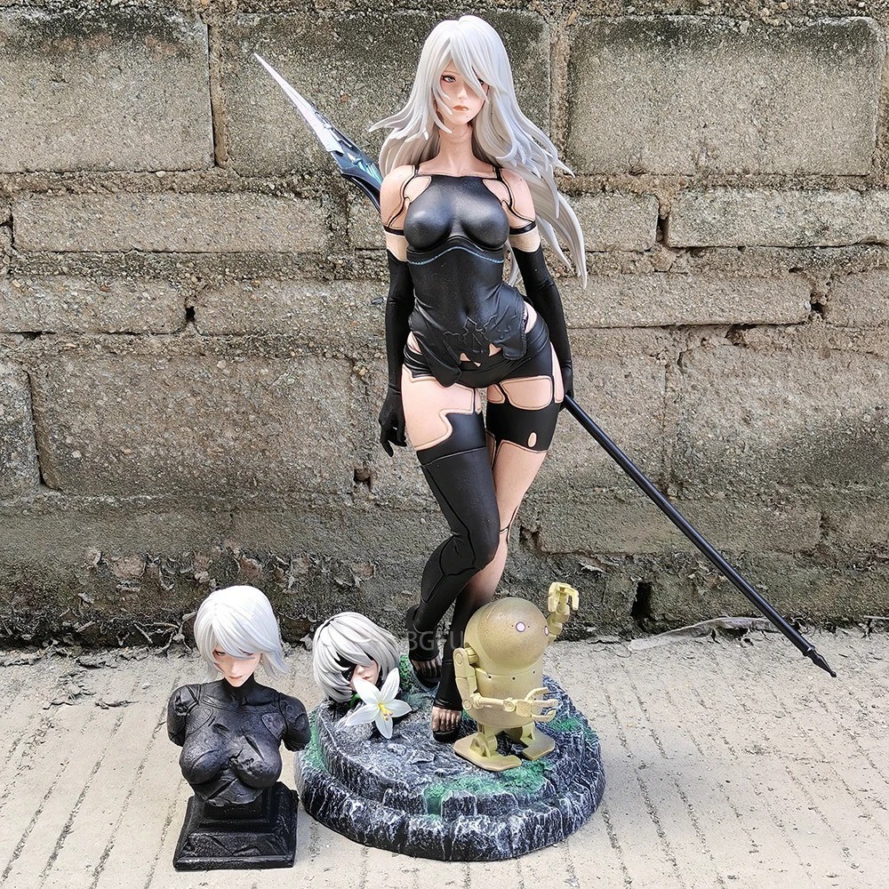 Statue Yohra 2B 50 cm Édition Deluxe en résine de haute qualité avec visages interchangeables