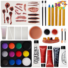 Halloween Family Makeup Kit, Zombie Fake Blood Face Body Paint Party Set