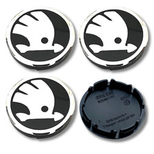 Fits Skoda Alloy Wheel Centre Cap Hub x4 Black 56mm Many Models Kodiaq Octavia