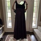 green emerald velvet dress Vintage Black Chiffon Spaghetti Straps Long Prom Dresses – jkprom main image 0
