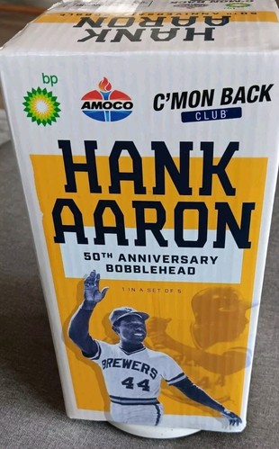 2021 HANK AARON MILWAUKEE BREWERS 50th ANNIVERSARY SGA BOBBLE HEAD Never Display - Bild 3 von 6