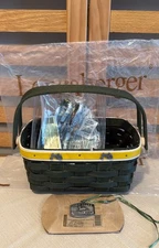 Longaberger 2009 John Deere 🚜Christmas 🎄 Basket Set (Liner, Protector, Tie-on)