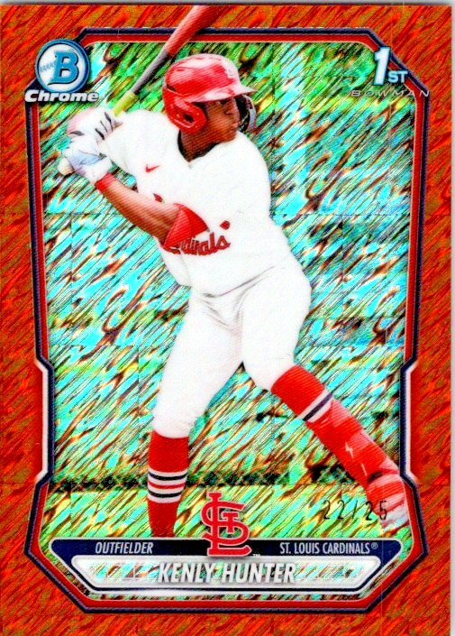 2026 Bowman 1st Chrome #BCP-130 Kenly Hunter /25 Orange Shimmer RC Cardinals