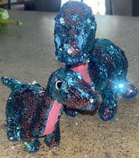 2 Ty Tremor Flippables Dinosaur Beanie Baby One 6” Tall And One 9” Tall
