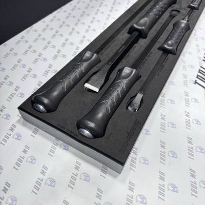 Snap-on Tools NEW 5pc DARK TITANIUM Prybar Chisel Foam Set