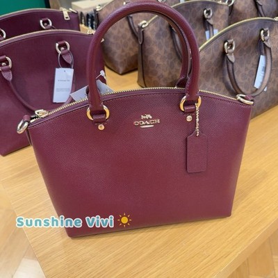NWT Coach Sadie Satchel Bag Dark Wine Crossgrain leather CCM70 | eBay