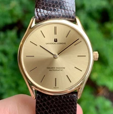 Universal Geneve Golden Shadow 6057 - 14K Solid Gold Micro-Rotor Automatic Watch