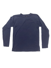 Aether Long Sleeve Shirt Mens L Navy 100% Cotton Crew Neck Made in USA Hike