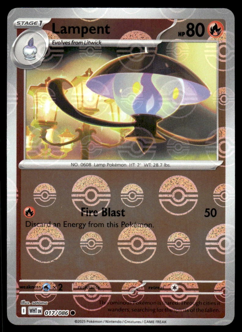 Pokemon TCG SV: White Flare (Pokeball) #017/086 Lampent NM