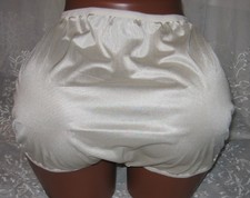 NEW SIZE 10 VINTAGE NATIONAL IVORY GRANNY SILKY NYLON PANTIES BRIEF UNDERWEAR