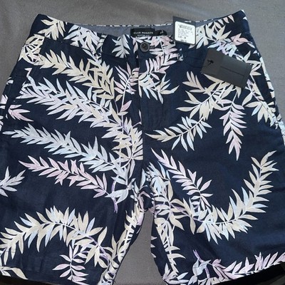Club Monaco Baxter Fit Shorts Mens 28 Baxter Bosque Leaves Navy Mix/bleu Marine