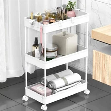 3 Tier Rolling Cart with Wheels, Storage Craft Art Trolley Organizer Serving,...
