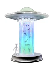 WAN TAI Alien Abduction UFO Lamp – Glowing LED Light with Miniature People