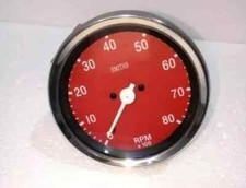 Smiths Replica Drehzahlmesser Red Face Chrome Bezel 100 MM