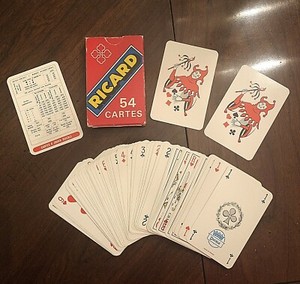 Ricard Vintage Playing Cards Made France 54 Cards 2 Jokers Original Box Ducale