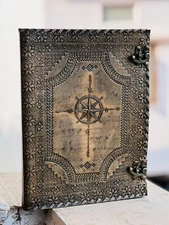 Top Choice Refined Leather Compass Binder Organizer Folder A4 Binder Grimoire