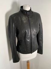 Matchless Black Leather Biker Jacket Eu42 Uk 10 Vgc Fitted Lined Classic Women's