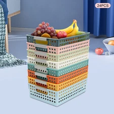 24Pack Classroom Storage Baskets Bins Colorful Plastic Organizer Basket for Home
